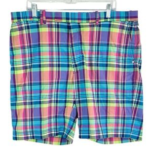 RLX Ralph Lauren Men's Size 38 Madras Plaid Golf Shorts Multicolor Flat Front